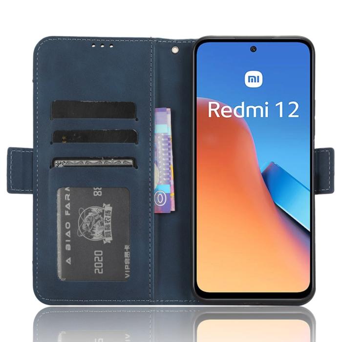 Bild 2, Xiaomi Redmi 12 5G/4G Fodral Med Avtagbart Kortfodral Blå