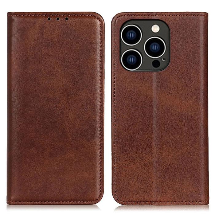 Bild 1, iPhone 16 Pro Fodral Flip Läder Brun