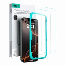 ESR iPhone 16 Plus 2-PACK Skärmskydd Med Ram Härdat Glas Transparent