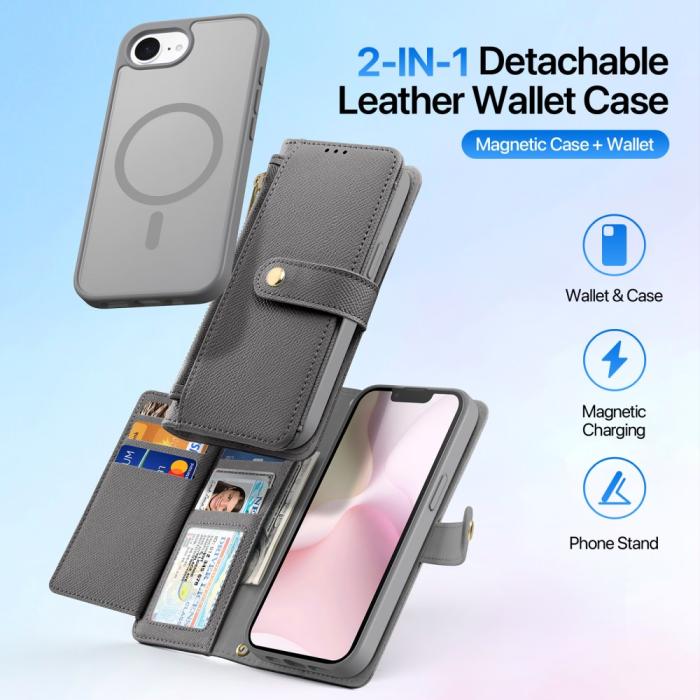 Bild 3, DUX DUCIS iPhone 16e 2in1 Magnet Fodral Lawa Series Grå