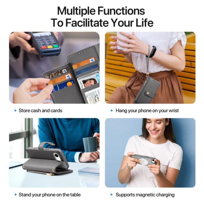 Bild 4, DUX DUCIS iPhone 16e 2in1 Magnet Fodral Lawa Series Grå