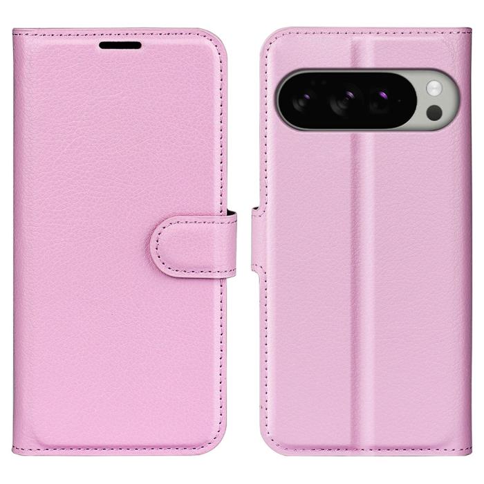 Bild 1, Google Pixel 10 Pro XL Fodral Litchi Läder Ljus Rosa