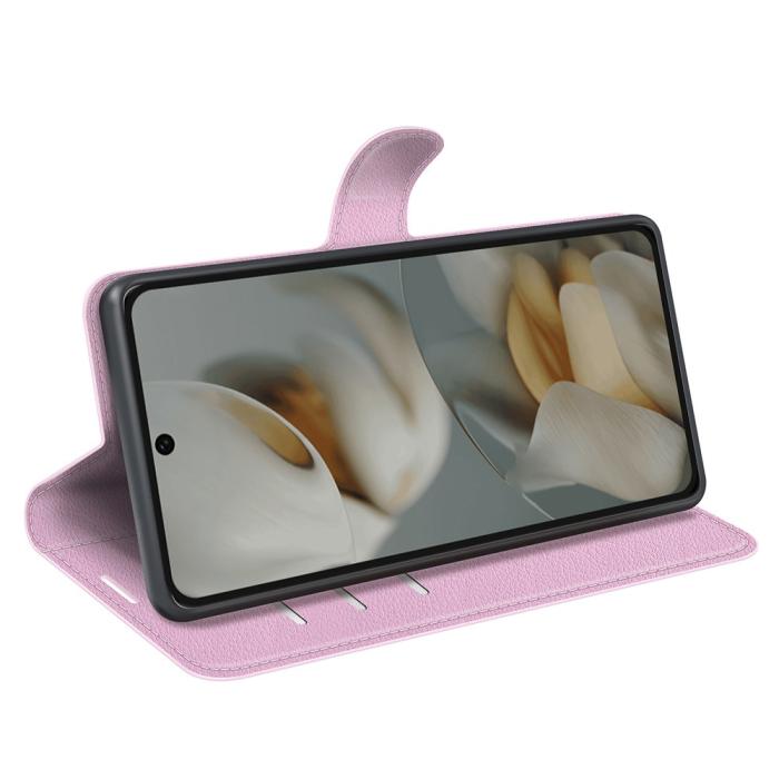 Bild 3, Google Pixel 10 Pro XL Fodral Litchi Läder Ljus Rosa