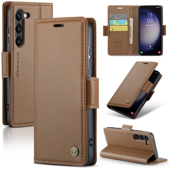 Bild 1, CASEME Galaxy S24 Plus Fodral RFID Läder Brun
