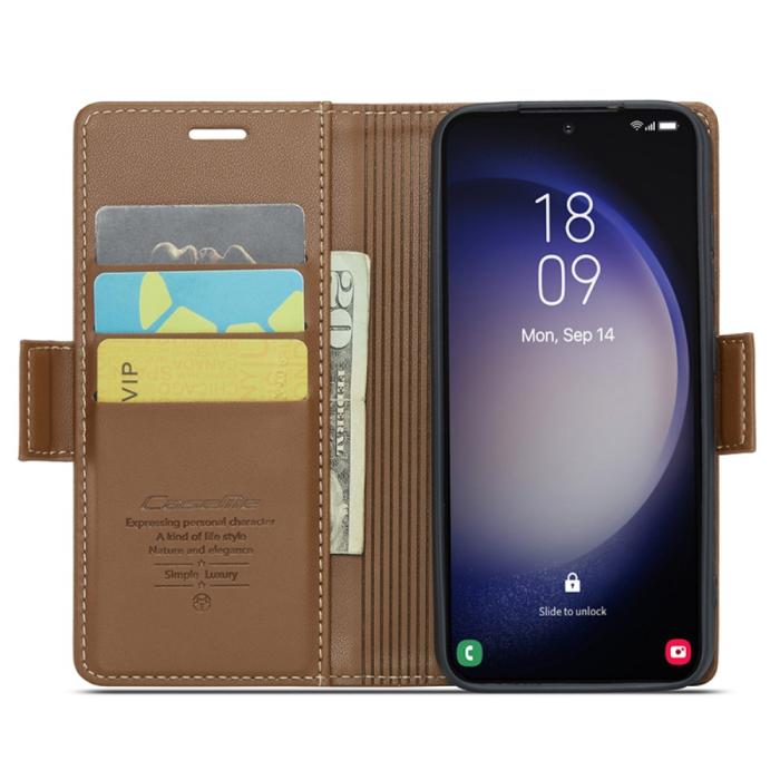 Bild 2, CASEME Galaxy S24 Plus Fodral RFID Läder Brun