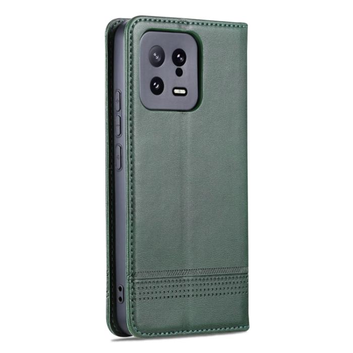 Bild 3, AZNS Xiaomi 13 5G Fodral Flip Läder Mörk Grön