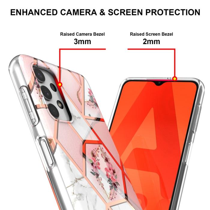 Bild 4, Samsung Galaxy A23 5G Skal Marmor Pink Flowers