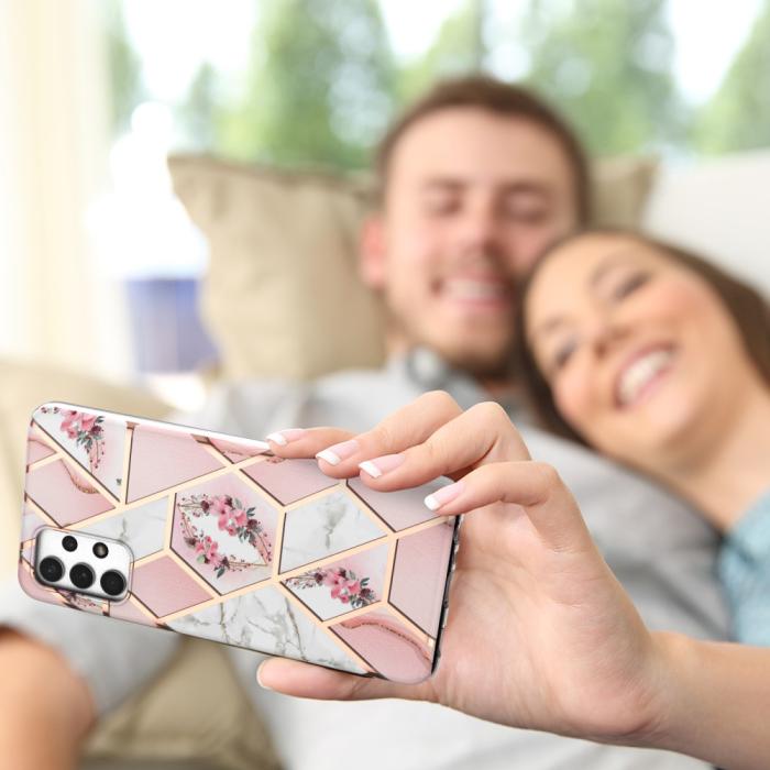 Bild 5, Samsung Galaxy A23 5G Skal Marmor Pink Flowers