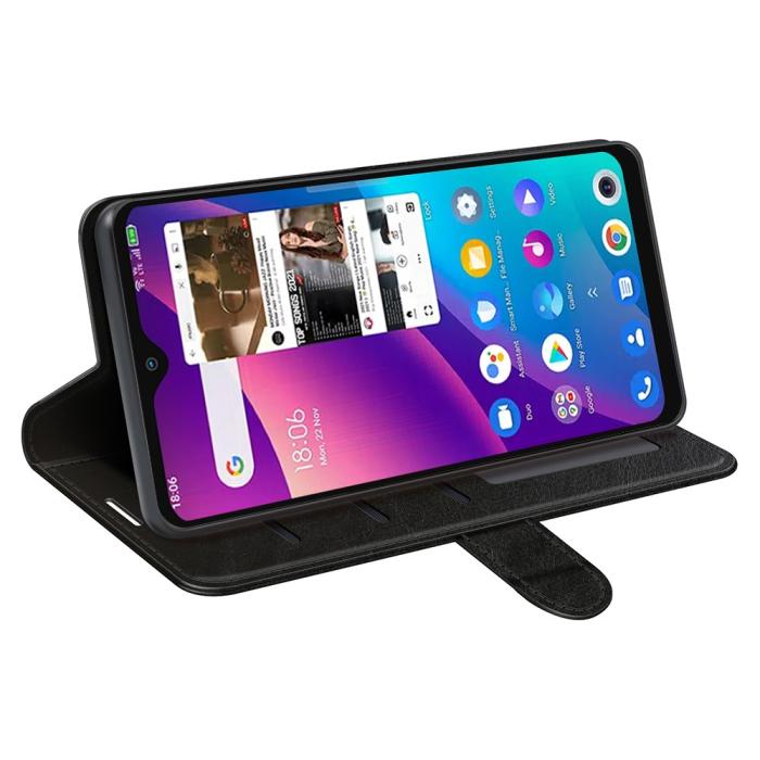 Bild 6, TCL 305 (2022) Fodral Crazy Horse Läder Svart