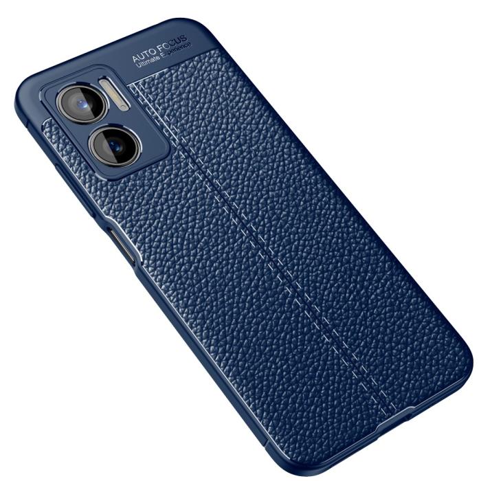 Bild 2, Xiaomi Redmi 10 5G Skal Litchi Textur Blå