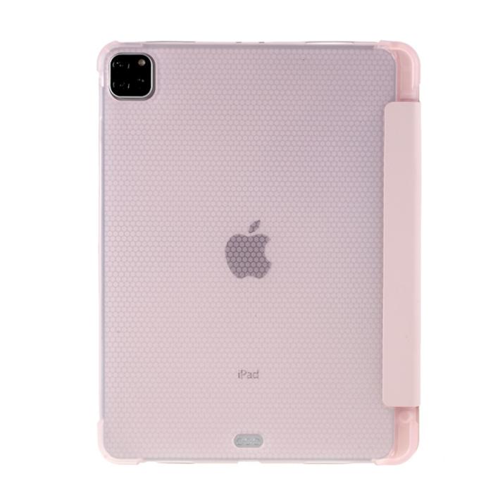 Bild 2, iPad Pro 11 (2018/2020/2021) - Tri-Fold Läder Fodral Pennhållare - Ljus Rosa