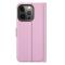 iPhone 13 Pro Max - Litchi Slim Läder Fodral - Ljus Rosa