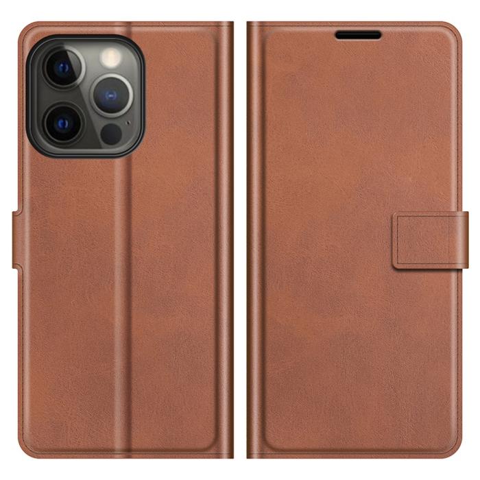 Bild 1, iPhone 13 Pro Max - Solid Slim Läder Fodral - Brun