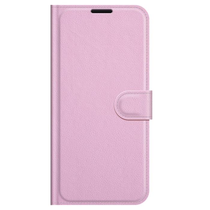 Bild 5, iPhone 13 Pro Max - Litchi Slim Läder Fodral - Ljus Rosa