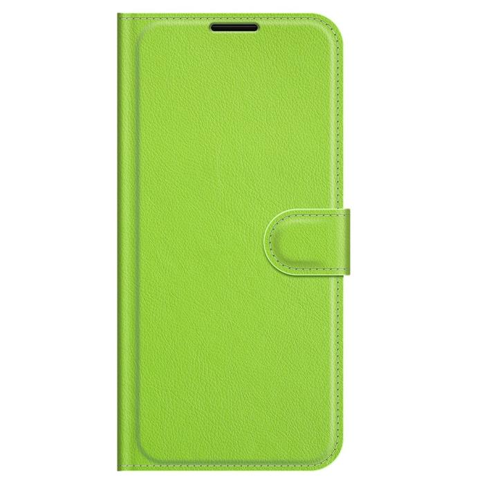 Bild 5, iPhone 13 Pro Max - Litchi Slim Läder Fodral - Grön