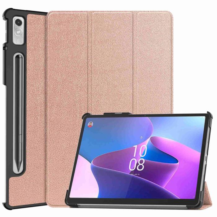 Bild 1, Lenovo Tab P11 Pro Gen 2 Fodral Tri-Fold Läder Roséguld