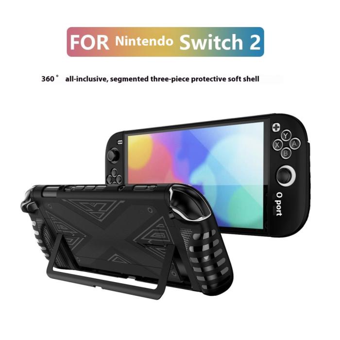 Bild 2, Nintendo Switch 2 Skal Med Stativ Hybrid Vit