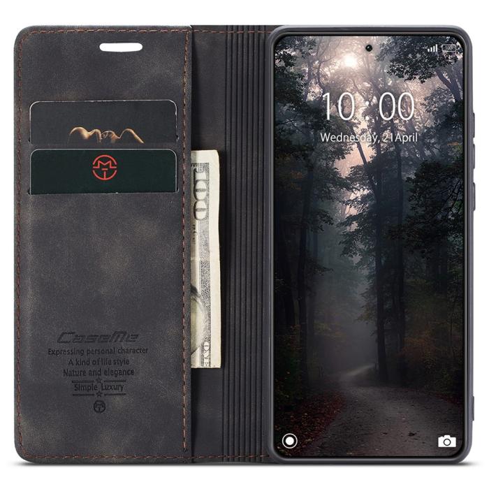 Bild 2, CASEME Xiaomi 14 Fodral Flip Läder Svart