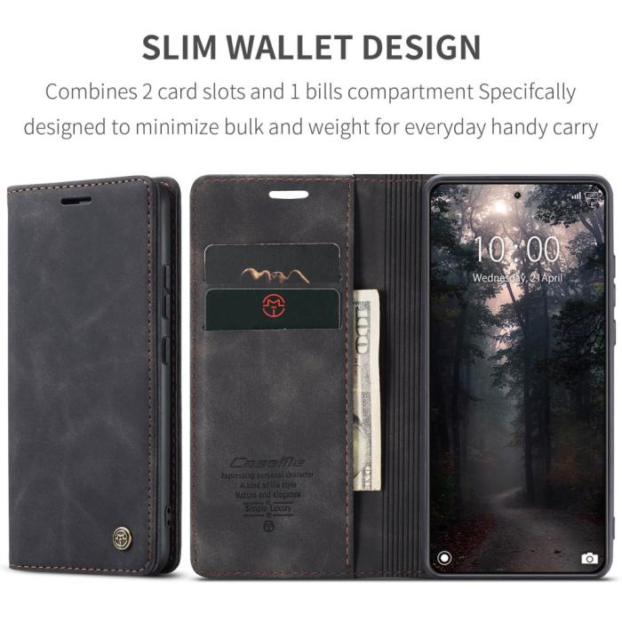 Bild 4, CASEME Xiaomi 14 Fodral Flip Läder Svart