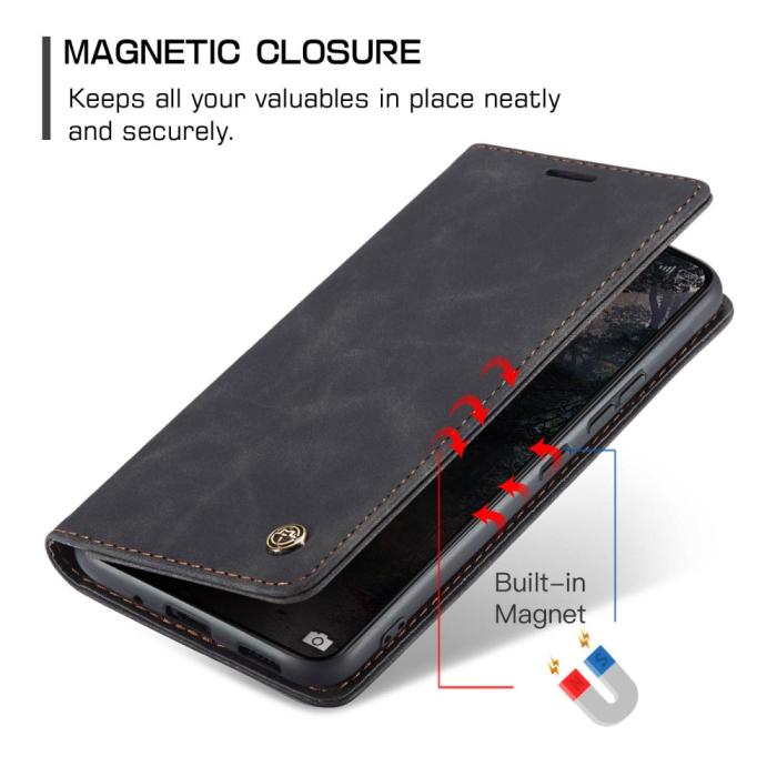 Bild 6, CASEME Xiaomi 14 Fodral Flip Läder Svart