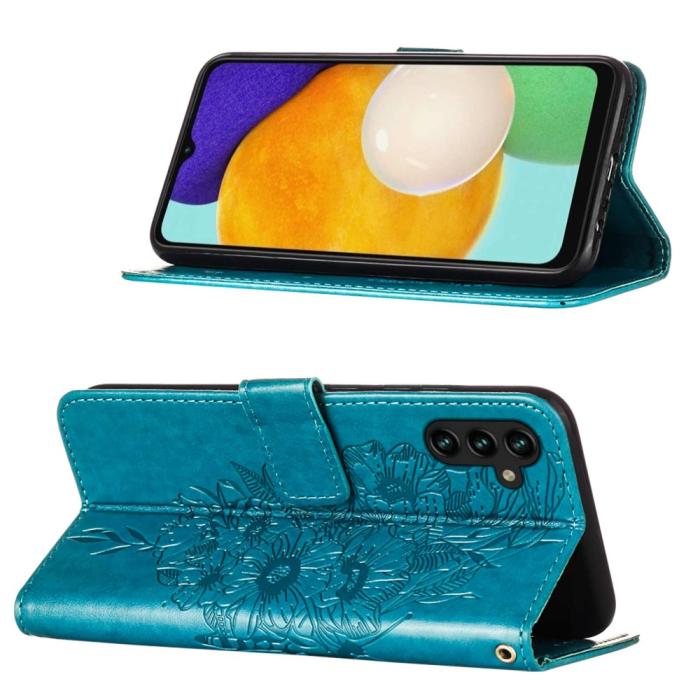 Bild 2, Samsung Galaxy A54 5G Fodral Med Fjäril Tryck Blå