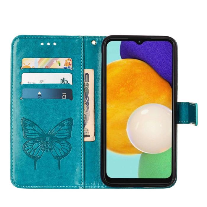 Bild 3, Samsung Galaxy A54 5G Fodral Med Fjäril Tryck Blå