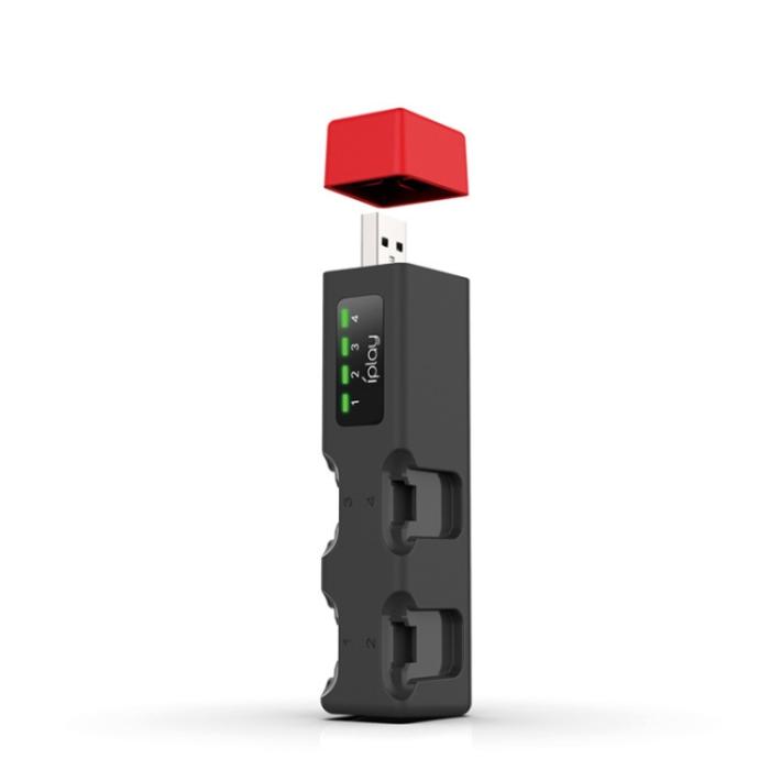 Bild 2, iPlay LED USB Laddare För 4x NSW Joy-Con Svart