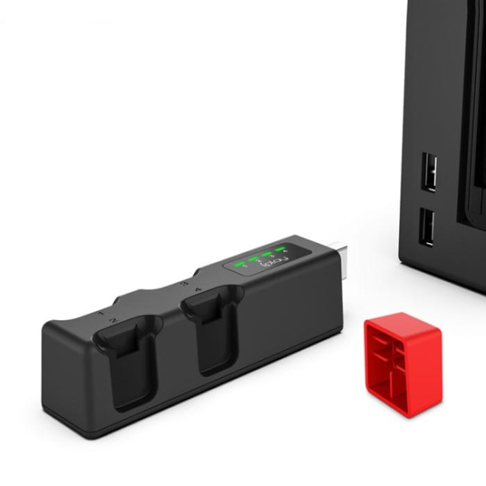Bild 3, iPlay LED USB Laddare För 4x NSW Joy-Con Svart
