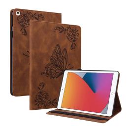 iPad 10.2 2019/2020/2021 Fodral Butterfly Flower Brun