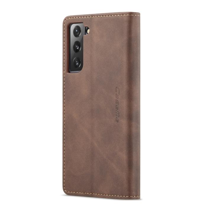 Bild 3, CASEME Samsung Galaxy S22 Fodral Flip Retro Läder Brun