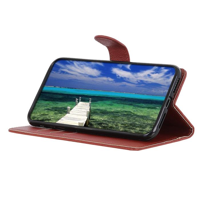 Bild 2, Samsung Galaxy S23 FE Fodral Litchi Läder Brun