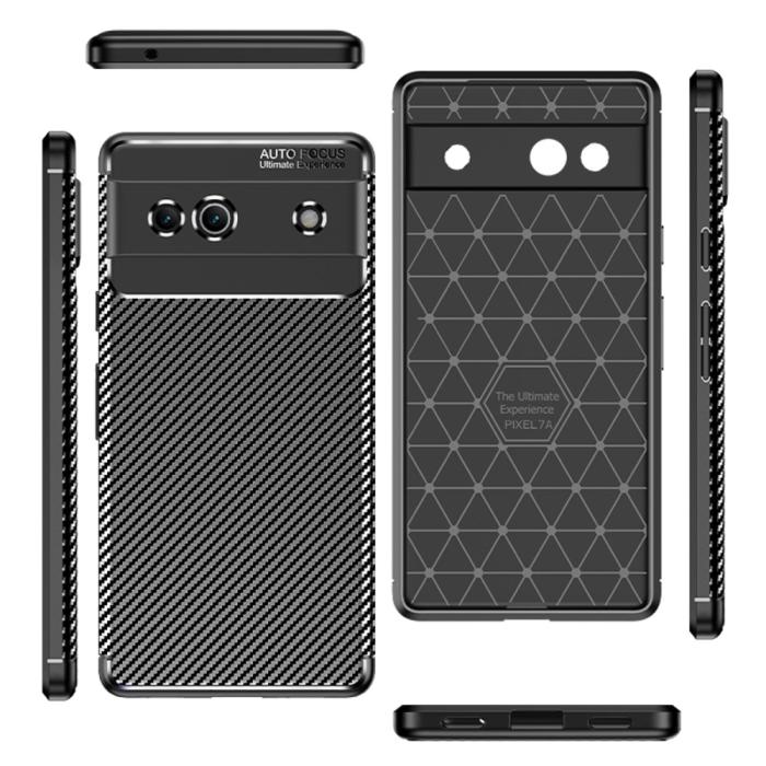 Bild 1, Google Pixel 7A Skal Kolfiber Textur Svart
