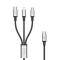 Baseus Rapid 1.2m 3A USB-C - MicroUSB/Lightning/Type-C - Silver