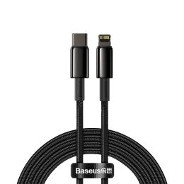 Baseus 2m 20W PD USB-C - Lightning Flätad Nylon Kabel - Svart