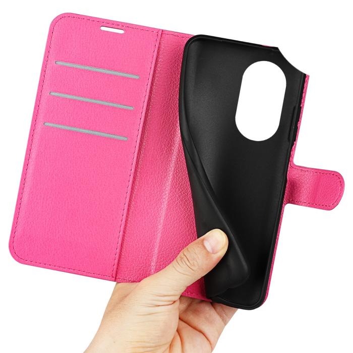 Bild 4, Motorola Edge 30 Pro Fodral Litchi Textur Rosa
