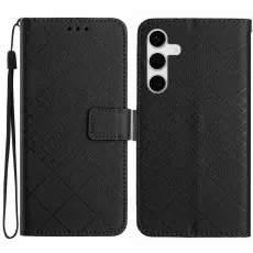Samsung Galaxy S25 FE Fodral L&auml;der Svart