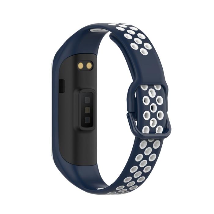 Bild 2, Samsung Galaxy Fit 2 SM-R220 Armband Ihåligt Silikon Mörk Blå/Vit