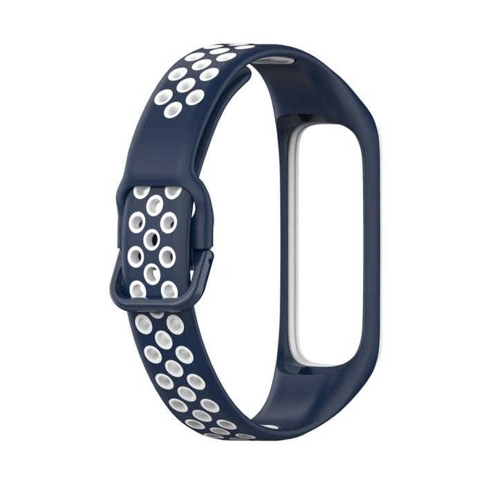 Bild 3, Samsung Galaxy Fit 2 SM-R220 Armband Ihåligt Silikon Mörk Blå/Vit