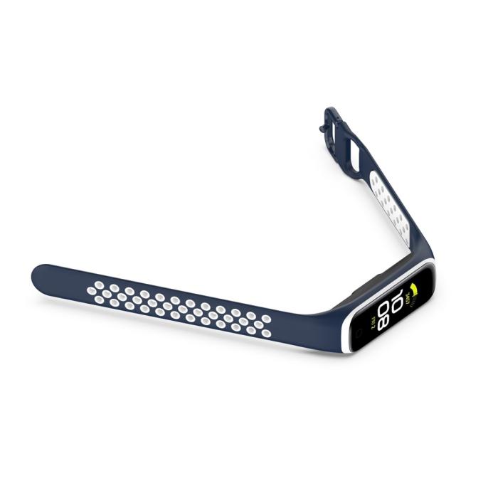 Bild 5, Samsung Galaxy Fit 2 SM-R220 Armband Ihåligt Silikon Mörk Blå/Vit