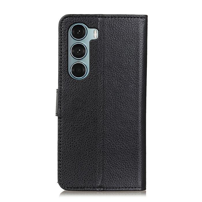 Bild 3, Motorola Moto G200 Fodral Litchi Läder Svart