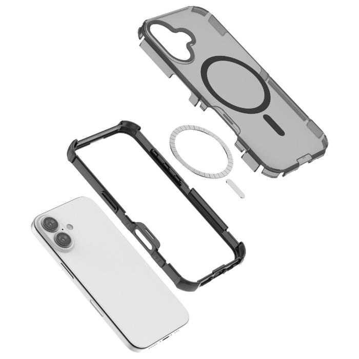 Bild 4, iPhone 16 Skal MagSafe Shockproof Hybrid Vit