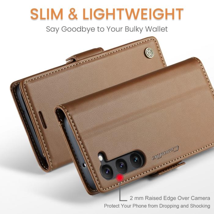 Bild 4, CASEME Galaxy S24 Plus Fodral RFID Läder Brun