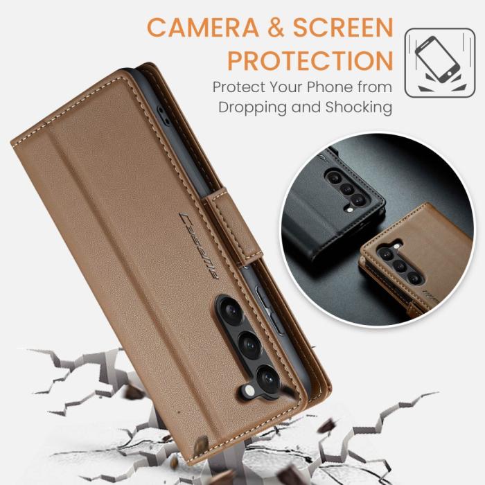 Bild 6, CASEME Galaxy S24 Plus Fodral RFID Läder Brun