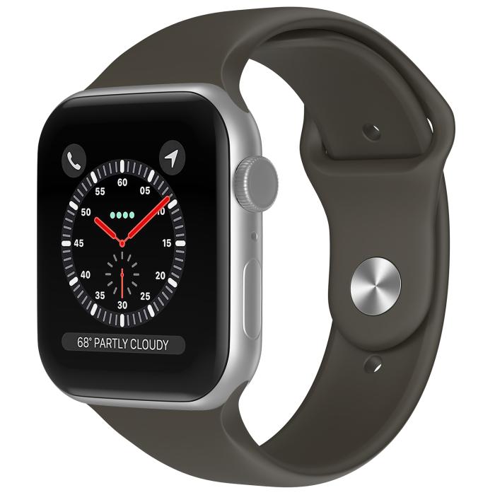 Bild 2, Apple Watch 38/40/41 mm Silikon Armband (S/M) Mörk Brun