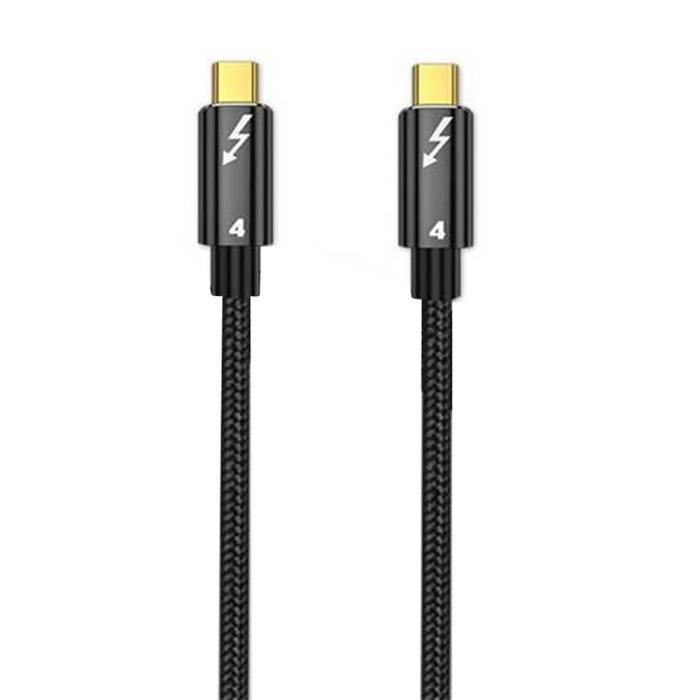 Bild 1, Thunderbolt 4 Kabel 30cm USB-C 100W 8K 60Hz PD Svart