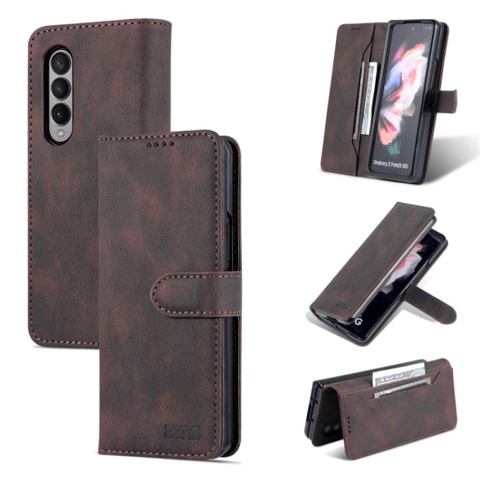 Bild 1, AZNS Galaxy Z Fold 3 Fodral Skin Touch Brun
