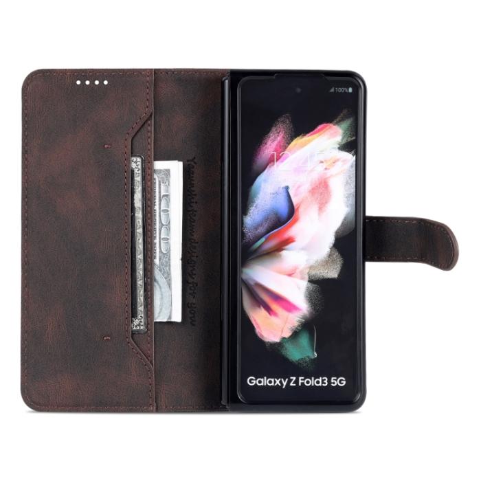 Bild 4, AZNS Galaxy Z Fold 3 Fodral Skin Touch Brun