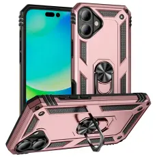 iPhone 17 Skal Shockproof Hybrid Ring Ros&eacute;guld