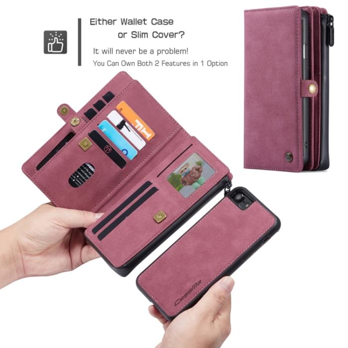 Bild 4, CASEME iPhone 7/8/SE Fodral 2in1 Multifunktionellt Röd