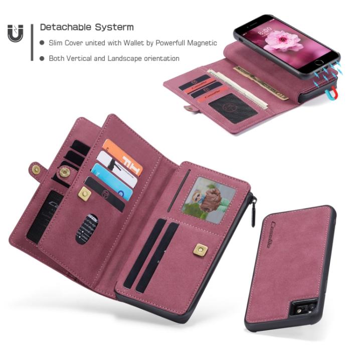 Bild 5, CASEME iPhone 7/8/SE Fodral 2in1 Multifunktionellt Röd